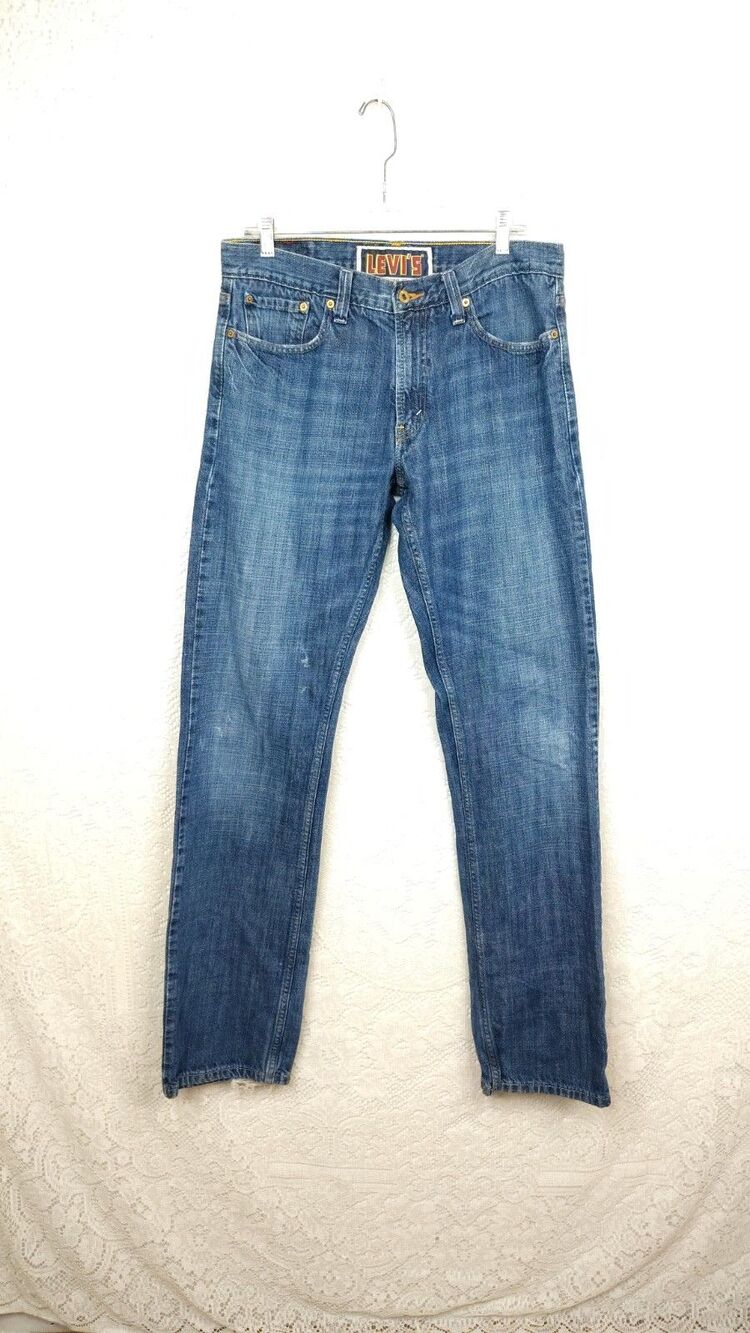 Vintage Levi's Mens 514 Slim Straight Jeans 34 x 36 Paint Marks